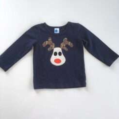Reindeer on navy tshirt
