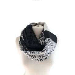 Infinity scarf black/white - one-off