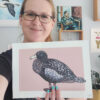 Whio on Pink Art Print – Blue Duck - Image 4