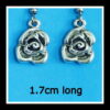 Dark Silver ROSE Earrings