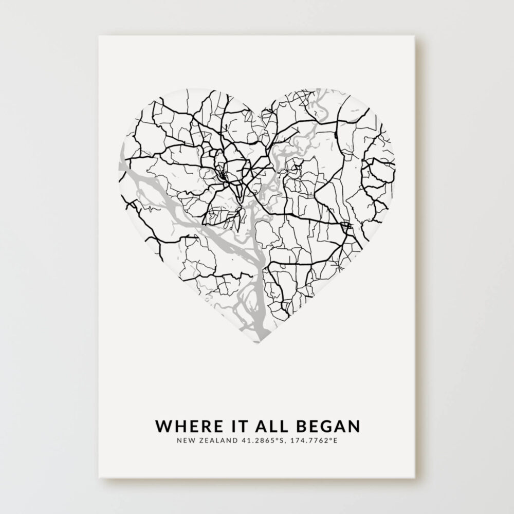 Custom Map Print On The Hive NZ Sold By Autumn Designs   Custom Map Print Heart Shape 1000x1000 