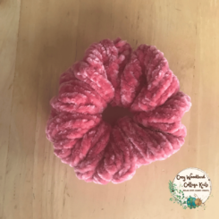 a dusty rose velvet scrunchie