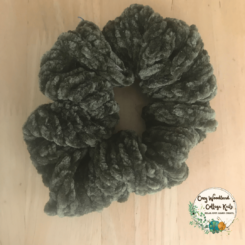 a fern (dark green) velvet scrunchie
