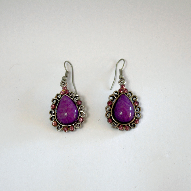 Purple Teardrop Earrings | by Omnishop