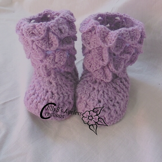 Crocodile Stitch Booties On The Hive Nz Sold By Jilly Bs Ageless Creations