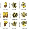 Yellow Bees Embroidered Iron-on Alphabet Collection