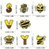 Yellow Bees Embroidered Iron-on Alphabet Collection