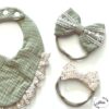 Baby Headband and bib set (Green) - Image 2