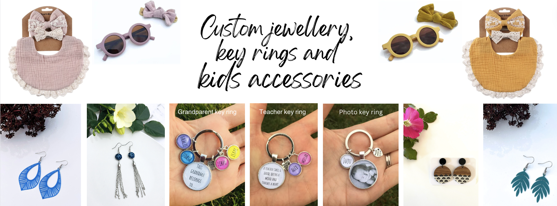 Naia Collections, custom jewellery, keyrings and kids accessories