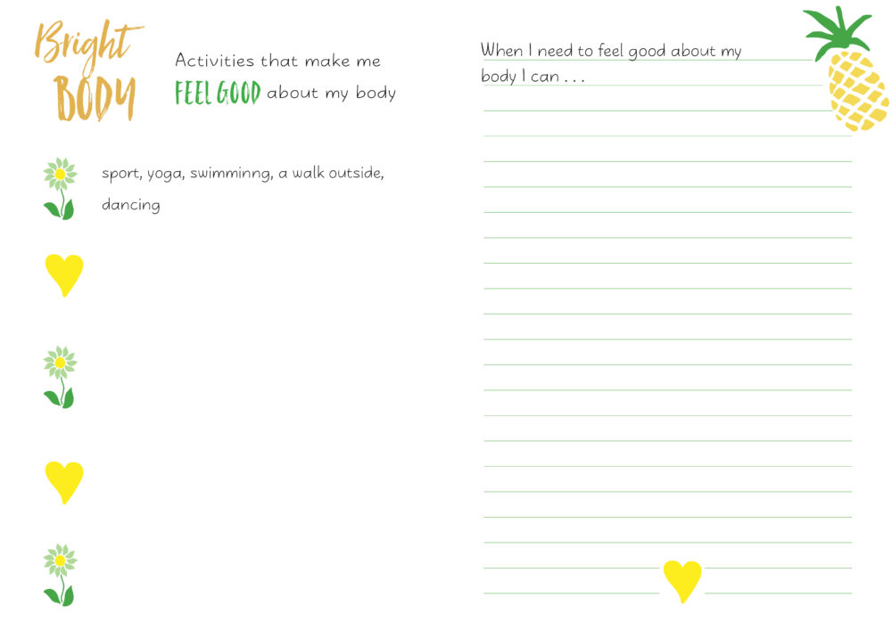 Self-love worksheet for preteens