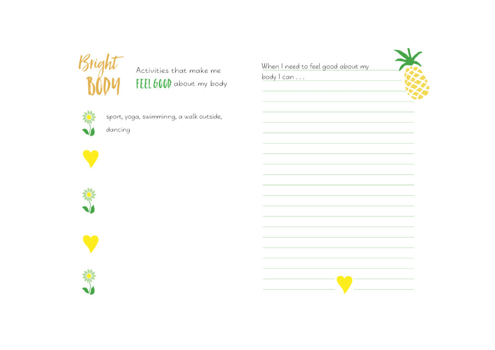 Self-love worksheet for preteen girls