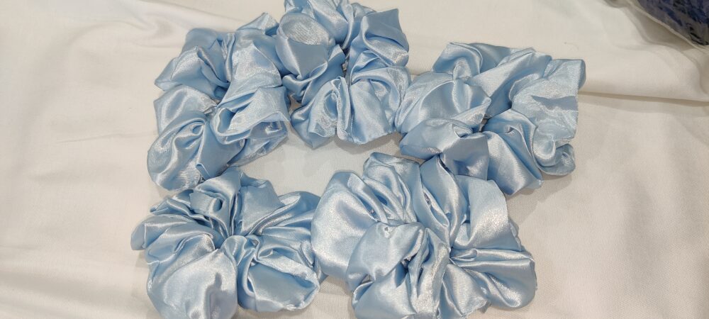 ice blue scrunchie pack of 5