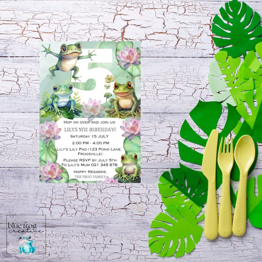 Frog Party Invitations - digital download