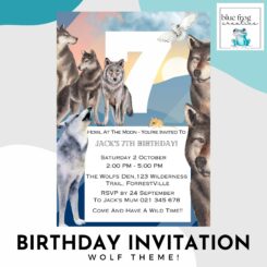 Wolf birthday party invitation