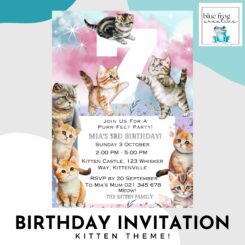 kitten birthday party invitations