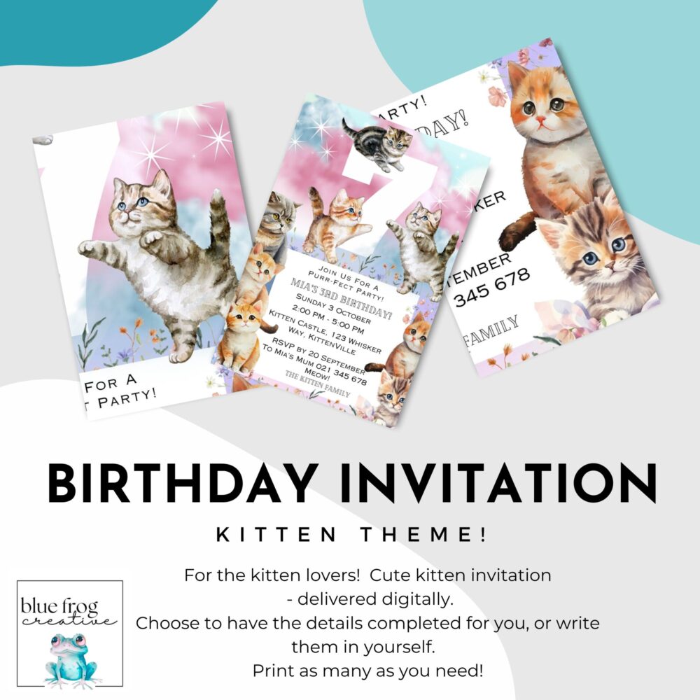 kitten party invitations