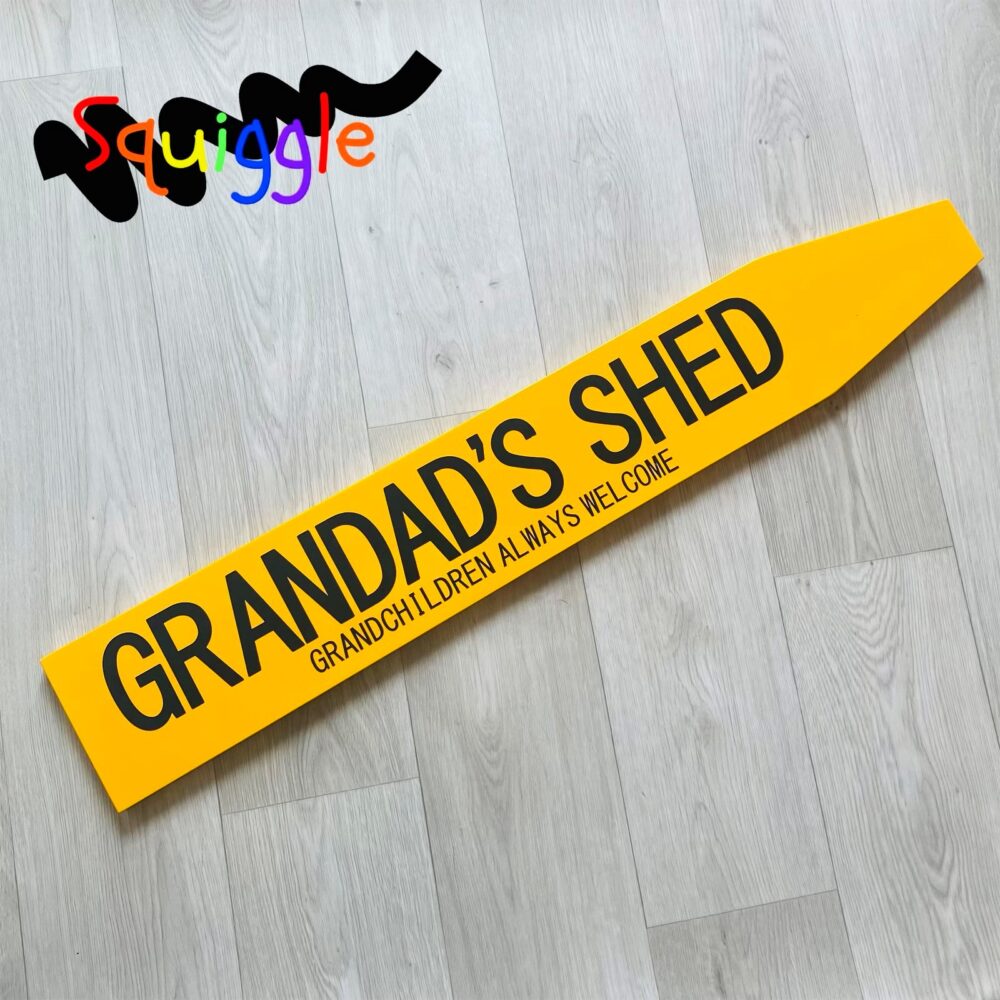 Personalised yellow road sign - Grandad's Shed