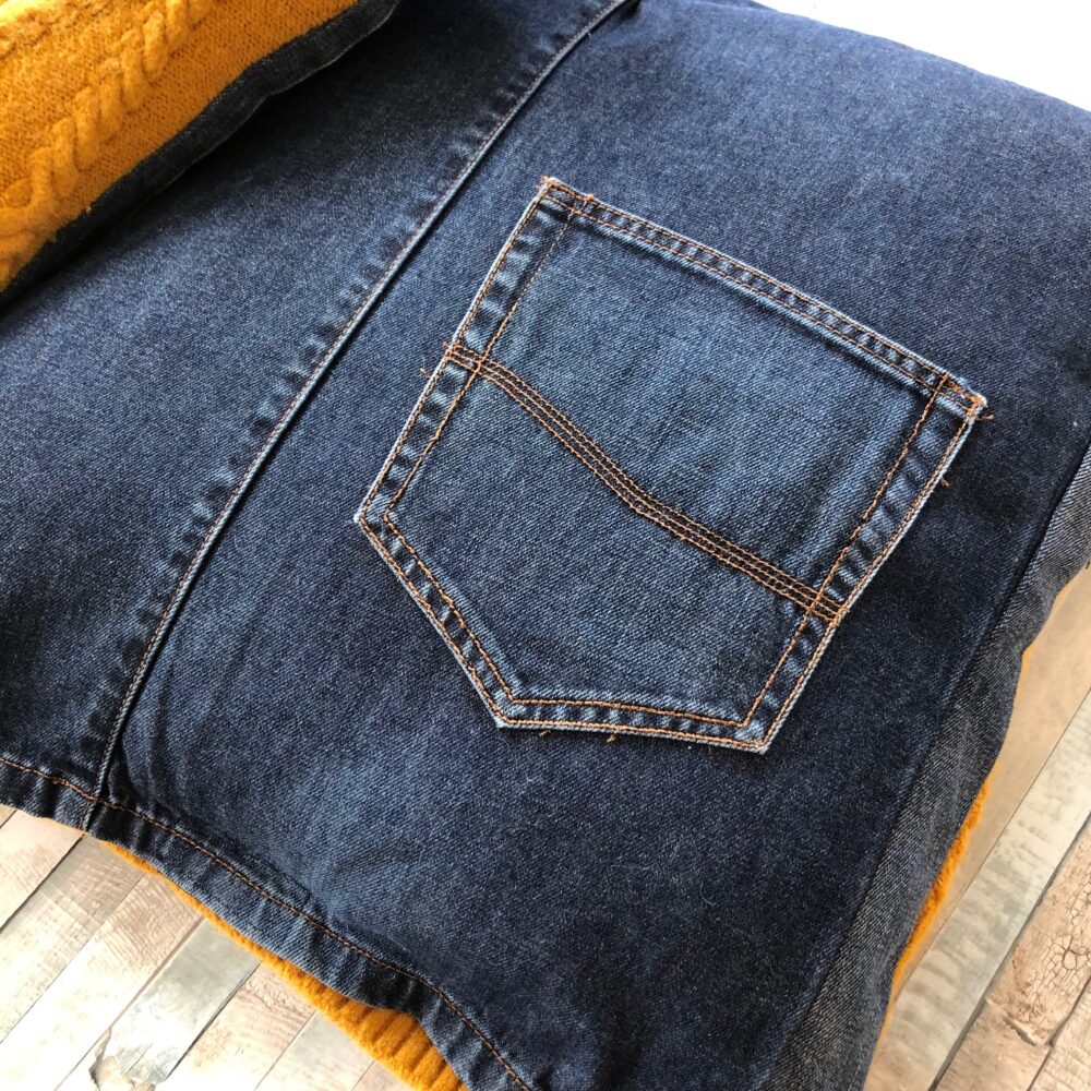 Denim Cushion Pocket detail close-up