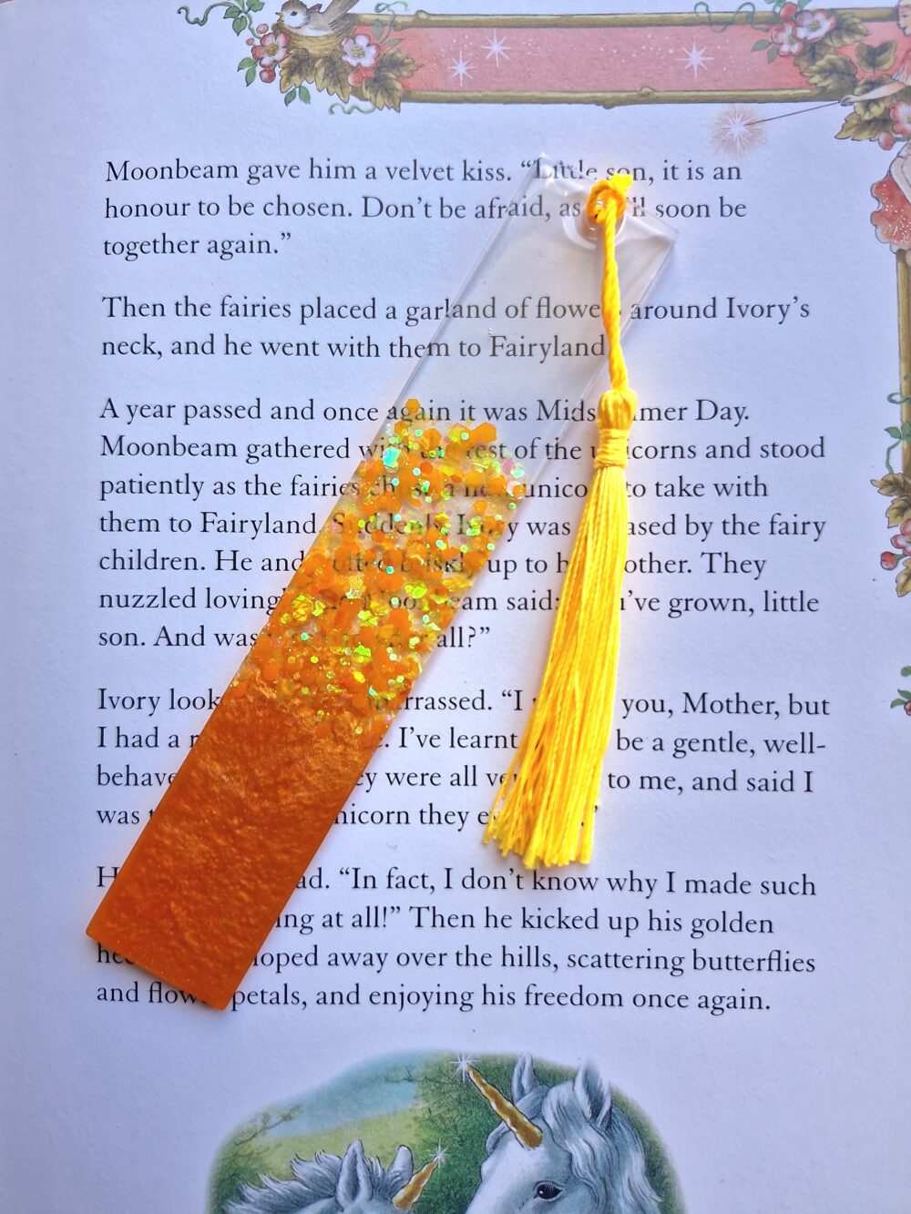 Burnt Orange Glitter Bookmark