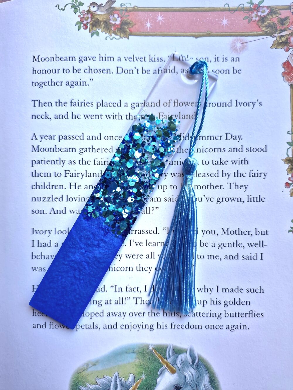 Cobalt Blue Glitter Bookmark