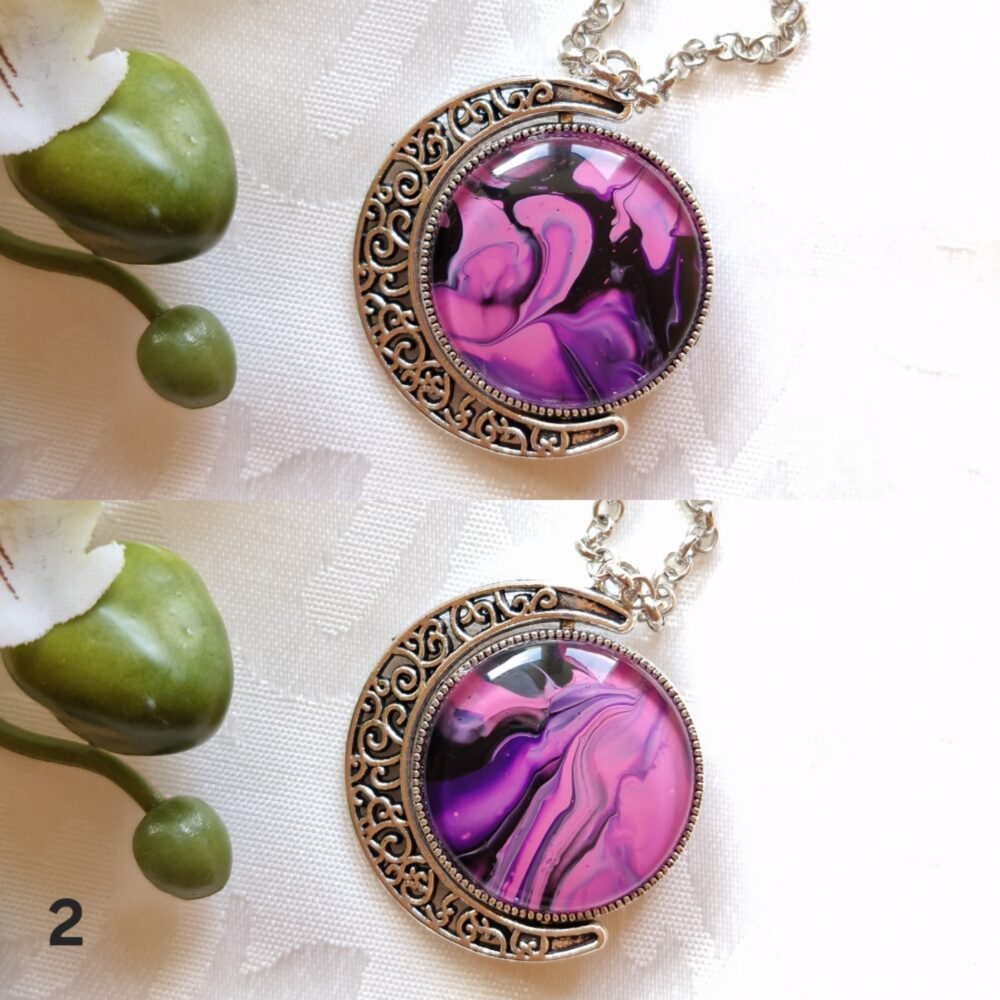 Spinning Moon Necklace Pink #1