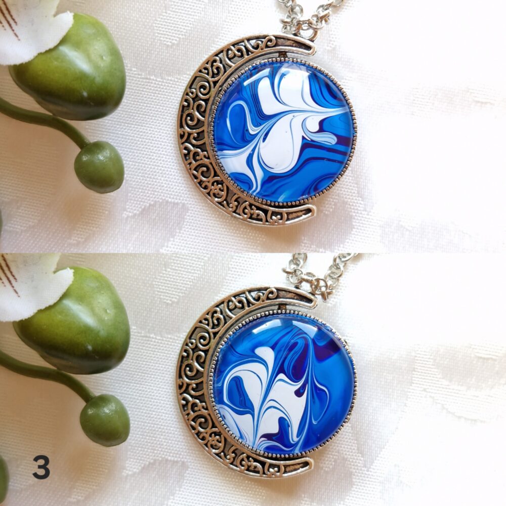 Spinning Moon Necklace Blue #2