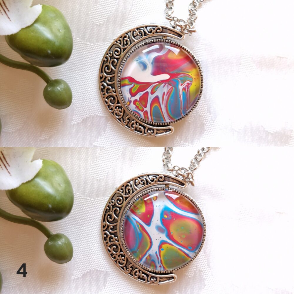 Spinning Moon Necklace Rainbow #1