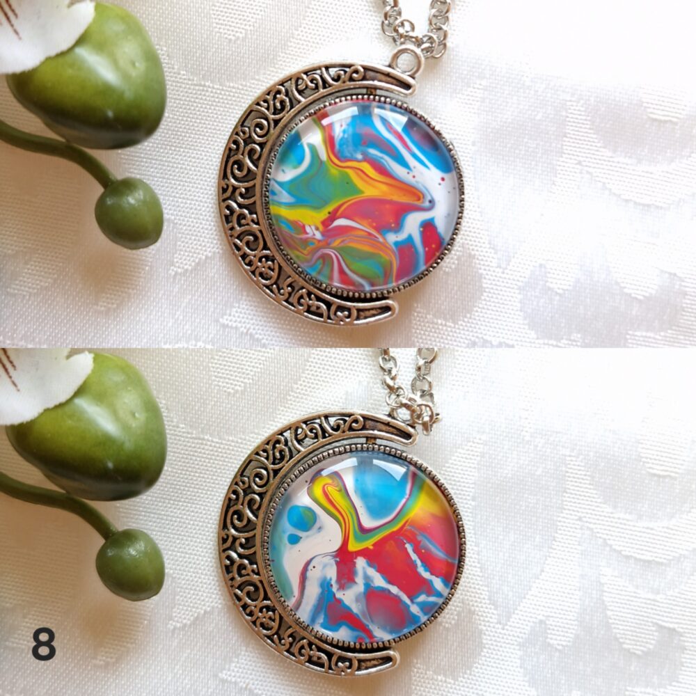 Spinning Moon Necklace Rainbow #2