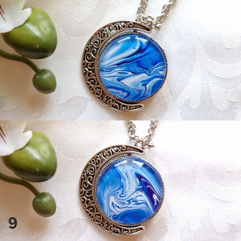 Spinning Moon Necklace Blue #5