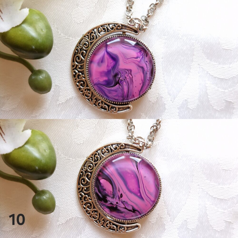 Spinning Moon Necklace Pink #3