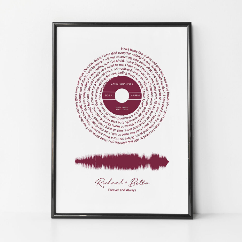 Song Lyrics and Soundwave Print - Image 2