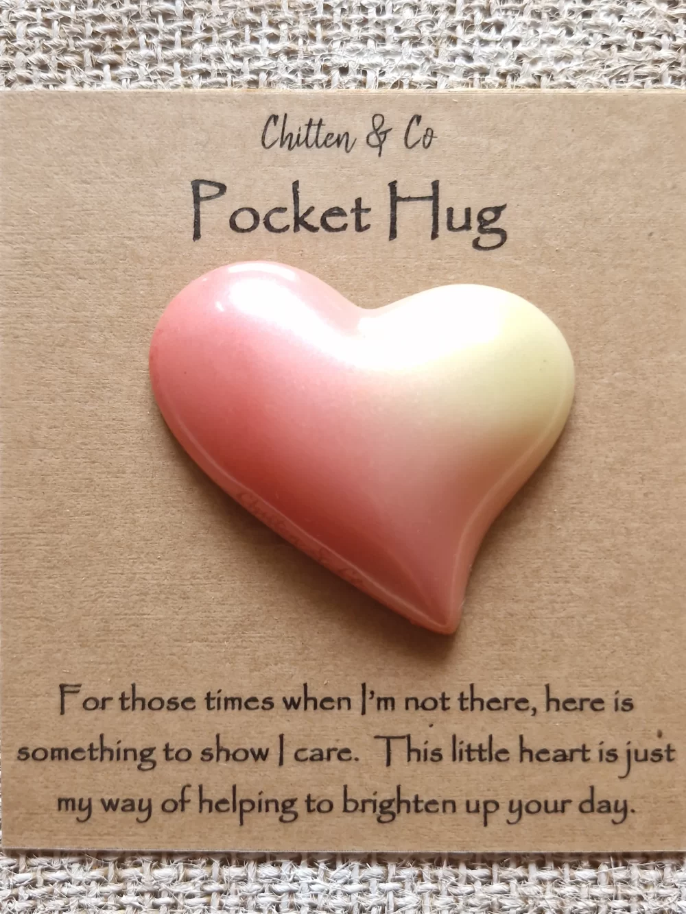 Peach Lemon Heart Pocket Hug