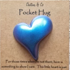 Chameleon Blue Heart Pocket Hug