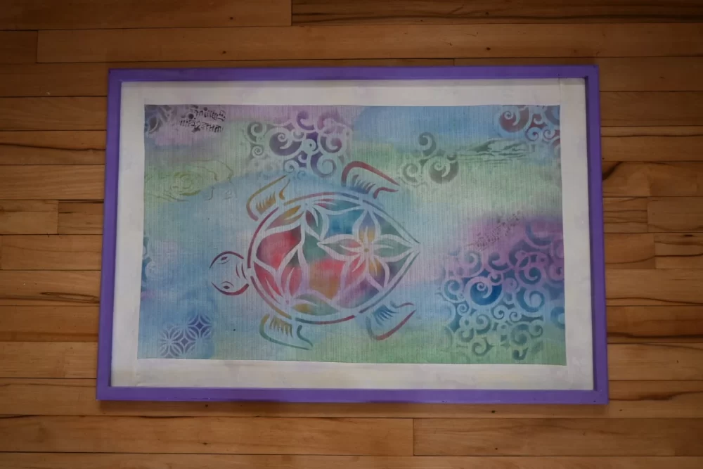 Steam Punk Fabric Paint Art in Frame,