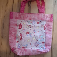 Reversible Cotton Tote Bag - Pink Dream