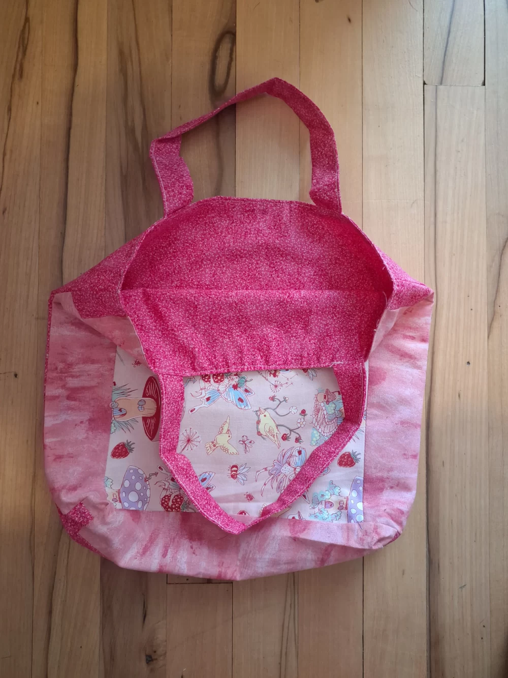 Reversible Cotton Tote Bag - Pink Dream - Image 2