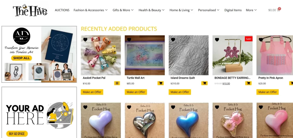 ad space on home page of the hive nz example