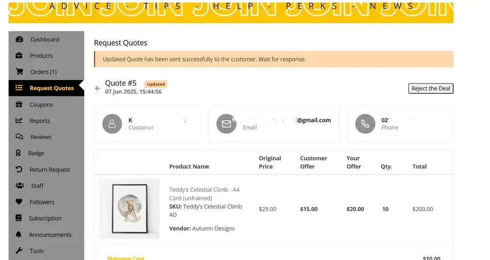 vendor counter offer waiting for buyer -step 3
