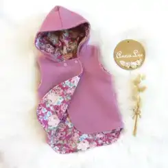 Wool Vest sz 6-12mths - Mauve/Rosie