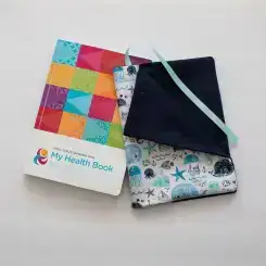 Handmade Well Child book cover in sea life, by Edens Elephants