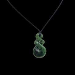 Authentic Genuine Handcrafted New Zealand Greenstone Pounamu Twist Pendant TW080