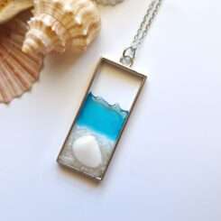 Ocean Necklace Silver Rectangle