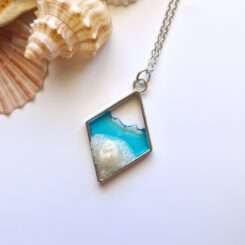 Ocean Necklace Silver Diamond