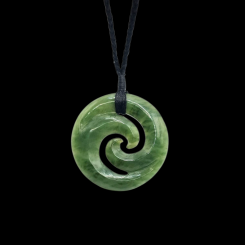 NZ Greenstone Pounamu Koru Necklace K14