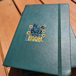 A5 Forest Green Vegan Leather Journal - Bee Collection