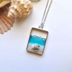 Ocean Necklace Silver Oblong