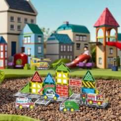 30 Piece Magnetic Tile Set - Vehicle