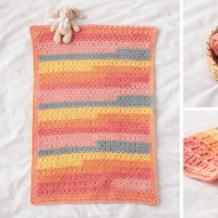Image showing baby blanket lying flat displaying shape size and colour