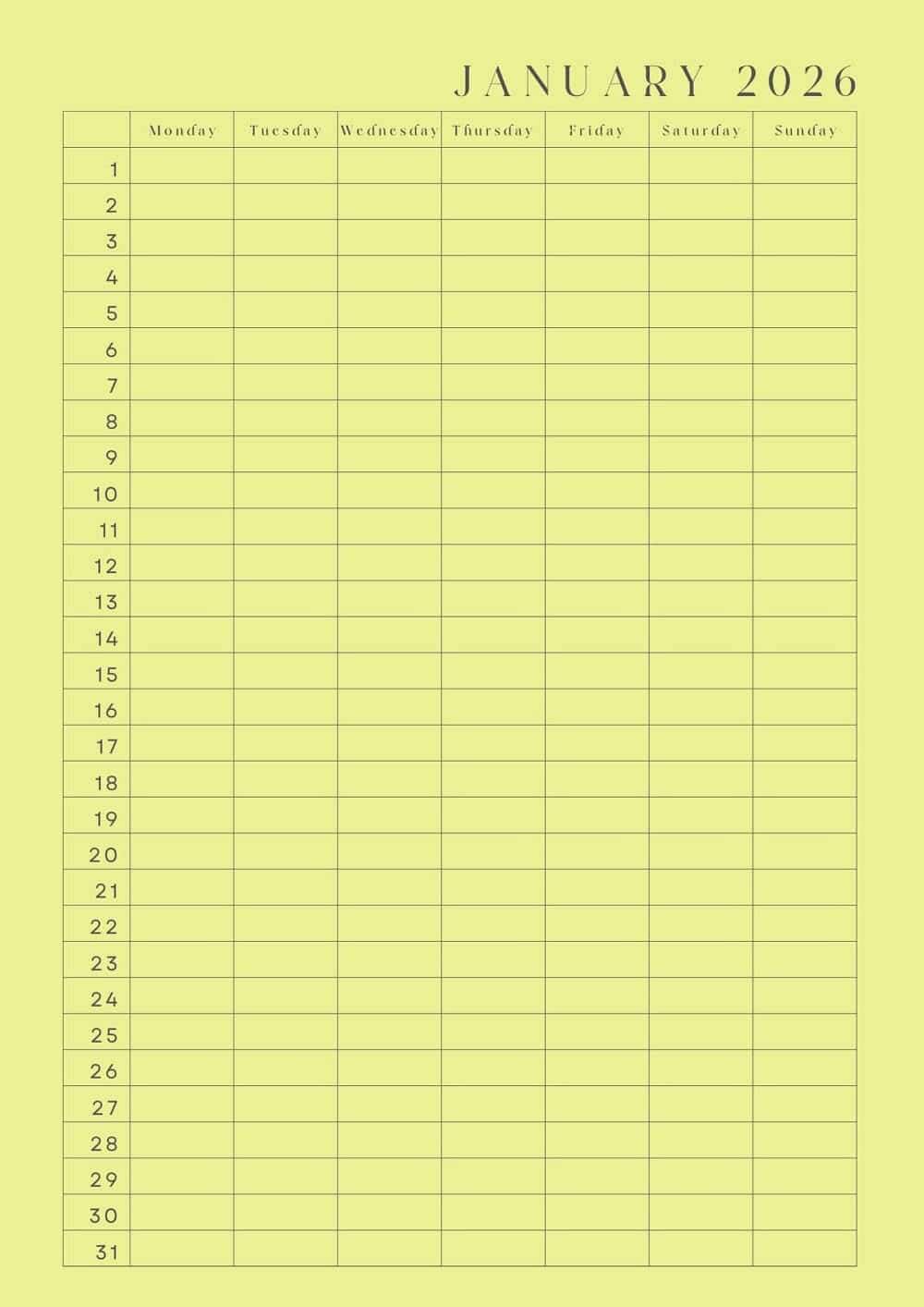 2026 Digital Planner Minimalist Annual PDF – Monthly & Weekly Calendar ...