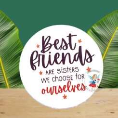 Best friends printed ceramic coaster